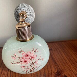 Vintage Hand Carved Genuine Alabaster Perfume Atomizer - Made in Italy